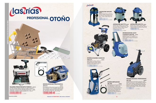 Nuevo folleto LAS RIAS otoño 2020 con hidrolimpiadoras y aspiradores AR blue clean 19