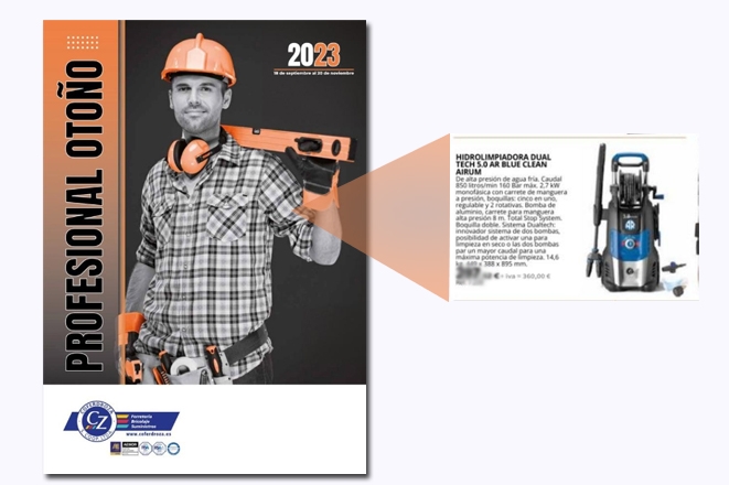 NUEVO FOLLETO COFERDROZA PROFESIONAL OTOÑO 2023. CON LA HIDROLIMPIADORA 5.0 AR BLUE CLEAN 52